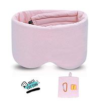 Handmade Cotton Sleep Mask Blindfold Breathable Blackout Sleeping Eye Mask for Women Men and Kids with Travel Pouch, Pink