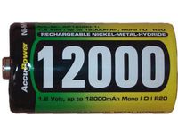 8 X D 12000 Mah Nimh Accupower Rechargeable Batteries No Memory Effect