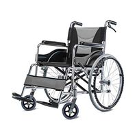 Xue Yang Shop Lightweight Transport Wheelchair Folded Aluminum Alloy Wheelchair,with Arms and Handle Brake Portable Push-Chairs,Storage Bag and Seat Belt,for Old People Pregnant Women Transportation