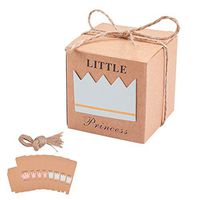 PH PandaHall 24sets Kraft Gift Boxes Princess Wedding Favor Boxes Candy Boxes with Hemp Rope 2x2x2 inch Favor Boxes Party Supplies