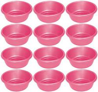 YBM HOME Round Plastic Wash Basin 1147 (12, Pink)