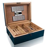 MOSMAT Luxurious Cigar Humidor Case Box Whole Cedar Wood with Electronic Temp and Humidity LED Displays 2 Humidifiers,200 Cigars