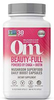 Om Mushroom Superfood Capsules, Beauty-Full, 90 Count (30 Day Supply), Chaga & Biotin, Hair Skin Nails Supplement