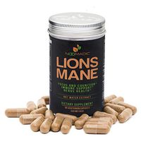 Lion's Mane Mushroom, 60 Capsules | 500mg Each, Nerve Growth Factor (NGF) & Nootropic (Focus, Memory, Brain Enhancement), Hot Water Extract, Wood Grown, Fruiting Bodies, 30% Beta-D-Glucans