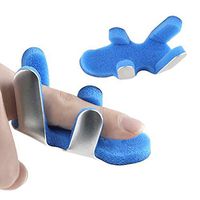 HEALLILY Finger Splint 2Pcs Finger Brace Support Trigger Finger Splint for Finger Knuckle Immobilization Finger Immobilizer Joint Protection Size L (Silver+Blue)