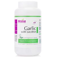 Zenith Nutrition Garlic with Lecithin for Cholesterol Balance | Vegetarian Dietary Supplements, 200 Capsules