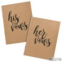 Fun Express His and Hers Wedding Vow Books (2 pc Set) Wedding Supplies
