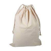 Fdit Household Plain Cotton Drawstring Storage Laundry Sack Stuff Bag for Travel Home Use(3040cm)