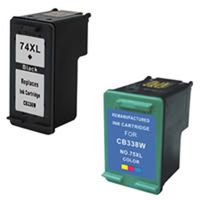 Amsahr 74XL(CB336WN) Remanufactured Replacement HP Ink Cartridges for Select Printers/Faxes with 1 Black and 1 Color Ink Cartridges