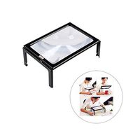 HD Magnify LED Desktop Magnifying Glass A4 Full-page, 3X 13.5 In Large Hands Free Folding Magnifier With Stand And Lanyard Forreading，Suitable For The Elderly, Low Vision, Macular Degeneration Seniors