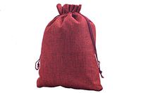 Sansam 10pcs 17.0x23.0cm/6.8''x9.2'' Big Size Wine Drawstring and Lining Hemp/Hessian Bags, Jewelry Pouches, Wedding Favors, Jewelry Packing, Gift Bags
