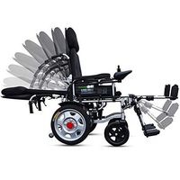 ZXOIHH Folding Electric Wheelchair, Fully Lying Elderly Automatic Wheelchair Aluminum Alloy Four-Wheeled Scooter Lithium Battery (12A)