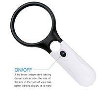 3 LED Light 45X Handheld Magnifier Reading Magnifying Glass Lens Jewellery Loupe
