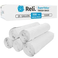 Reli. SuperValue 16-25 Gallon Trash Bags (500 Count Bulk) Clear Garbage bags
