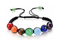 Men,Gemstone Bracelet Natural Stones Yoga Reiki Prayer Healing Balancing Round Beads Stone Bracelet(10MM)
