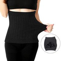 Unisex Winter Cashmere Waist Warmer Belt Soft Thicken Plush Stomach Warmer Band (Black)