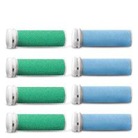 E-Cron Replacement Rollers for Emjoi Micro-Pedi Callus Remover Foot File Mix (Medium Hard Coarse 4 pcs. + Extra Hard Coarse 4 pcs.)
