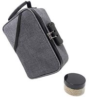 Hydroflyy Smell Proof Bag with Lock - (Secure) Combination Lock and Large Storage Capacity, Keep Your Essentials Oils, Grinder and Smelly Accessories in a Safe Place - Bonus Plastic Jar (Gray)