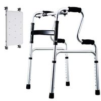 XHRHao Foldable Walker 8 Adjustable Height Levels (72-90cm) Made of Aluminum Alloy Rollator Lightweight Shower Chair Waterproof Portable Walk Assist for Elderly Silver