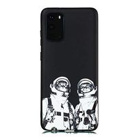 Shinyzone Black Silicone Case for Samsung Galaxy S20 Plus 6.7 inch,Ultra Slim Soft Matte Anti Fingerprints Shell with Funny Prints Anti Scratch Flexible TPU Protective Back Cover,Astronaut