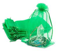 TheDisplayGuys 100-Pack 6x8 Light Green Sheer Organza Gift Bags with Drawstring, Jewelry Candy Treat Wedding Party Favors Mesh Pouch