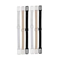 SUPVOX 6pcsDouble-Shoulder Bra Straps Non Slip Adjustable Shoulder Straps Invisible Double Shoulder Straps Women Underwear Accessories Black and Skin Color and White