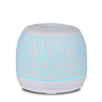 Aromatherapy Essential Oil Diffuser,Humidifier,Ultrasonic,Quiet,Cool Mist,Adjustable Mode,Time Setting,Color Light Changing,Waterless Auto Off,for Baby,Home, Office,Gifts,Yoga,ZenUpgrade White 500ML