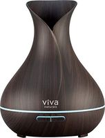 Viva Naturals Ultrasonic Aromatherapy Essential Oil Diffuser, Large 400ml Tank - Vibrant Changeable LED Lights, Soothing Mist & Automatic Shut Off (Espresso Tranquil Model)