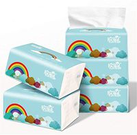 RayMoon Facial Tissue Paper, 5 Packs Bamboo Pulp Facial Tissues Eco-Friendly Recycled Soft Dinner Napkins (100pcs/pack)