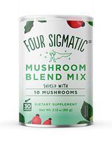 Four Sigmatic 10 Mushroom Blend - Lions Mane, Reishi, Chaga, Cordyceps, Enoki, Maitake, Shiitake, Tremella, Meshima, Agaricus Blazei - 60g - 30 servings, Packaging May Vary
