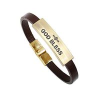 Fashion Gift Cross Leather Vintage God Bless Bracelet Popular Cute Stylish Charm Trendy Cheap Bangle Accessory Accessories Good