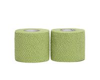 HealiT SuperusGrip™ Cohesive Bandage 2inch-Wide Self-Adhering Performance Athletic Wrap First Aid Tape, Sports Wrap Athletic Tape, Ideal for Stretch Wrist, Ankle Sprains, Swelling - Green - 2 Pack