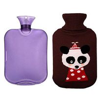 YAKEFJ Classic Rubber Transparent Hot Water Bottle 2 Liter with Knit Cover