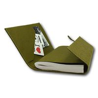 Olive Green Journal - Burlap Jute Cover with Inside Keepsake Pocket by MyPapermake