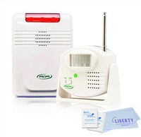 Smart Caregiver Anti-Wandering Motion Sensing System - Wireless Motion Sensor with Remote Alert Monitor (Up to 300 ft). Includes 10 Individual Cleaning Wipes and Liberty Cleaning Cloth