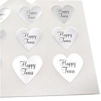 Happy Tears Stickers by Once Upon Supplies, Seals and Labels for Tissues, Wedding Favors, 1.5" x 1.5", Metallic Silver Foil, 48 Stickers