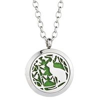 GelConnie Cat Essential Oil Diffuser Necklace Animal Perfume Pendant Stainless Steel Aromatherapy Locket for Women, Wife CSFL365-1-1