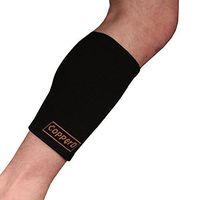 Copper D Copper Compression Calf Sleeve - Rayon from Bamboo Charcoal Copper Infused Calf Support Brace - Size Large - Extra Large - All Black - 1 Pack