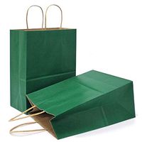 AZOWA Gift Bags Green Kraft Paper Bags with Handles (8.2 x 4.3 x 10.6 in, 25 CT)