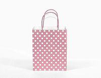 Gift Expressions Paper Gift Bags, 12 Count, Pink Polka Kraft Paper Bags, 8” x 10” x 4.5" 100% Recycled, Thick & Durable Eco Friendly Paper Bags with Handles, Goodie Bags, Party Bags
