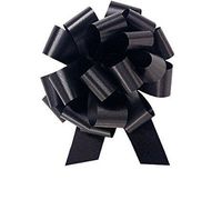 IGC 50 Pull String Bows - Gift Wrap Packaging - 5" 20 Loops - 1 1/4" - Black - Wholesale Lot - Holiday Present Packaging