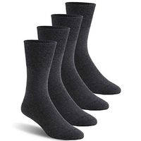Ankle Diabetic Socks, Feelwe Loose Socks Mothers Day Gift Diabetic Socks Cushion Crew Socks Thin Diabetic Socks Womens Diabetic Socks for Men Size 13-15 Extra Wide Cotton Socks 4 Pairs Dark Grey XL