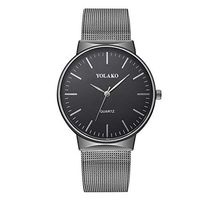 Men's Watches,Fxbar Nylon Strap Large Face Analog Wrist Watch Brand Luxury Business Wristwatch Dress Watch(Black)