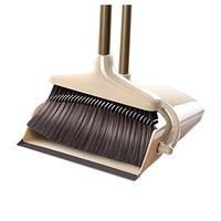 Magic Broom Advanced Plastic Dustpan Set Household Cleaning Tool 3 Layer PE Brush Head (Beige) (Size : A)