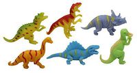 Curious Minds Busy Bags Set of 6 Stretchy Dinosaur Figurines - Small Novelty Toy Prize Assortment for Birthday Party Gifts