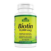 Biotin Dietary Supplement by Alfa Vitamins -10,000mcg Potency Tablets -Supports Hair Growth, Radiant Skin & Strong Nails -Offers Energy & A Metabolism Boost for Easier Weight Management