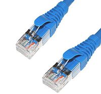 Elite CAT6A Snag-Free Ethernet Patch Cable 750MHz, High Performance 100% Pure Copper, 15 Feet - Blue (2 Pack)