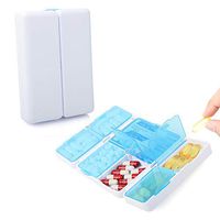 Unistar Magnetic Foldable Pill Box, Moisture Proof Large-Capacity Pill Case, Individual Compartments Holds 7 Day Weekly Vitamin, Medicine, Supplements, BPA Free Travel Pill Organizer Closures Design