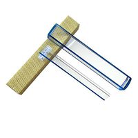 VISIONU 10 inch 5X Magnifier with Reading Tracking Line Measuring Scale Blue Raised Domed Bar Magnifying Glass