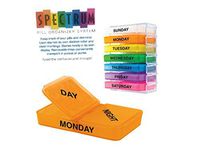 Spectrum Transparent Color Coded 7 Day Weekly Pill Organizer Case Night And Day Cabinet